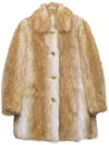 Prada Aspen Faux-fur Coat In Neutrals