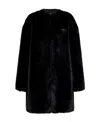 Prada Womens Black Aspen Round-neck Faux-fur Coat In Black