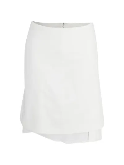 Pre-owned Prada Asymmetric Cotton Skirt In White