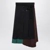 Prada Asymmetric Patchwork Skirt In Virgin Wool, Blue
