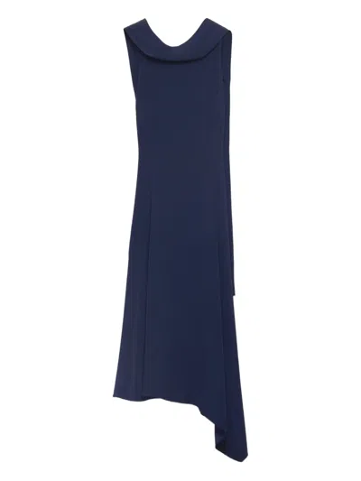Prada Neck-scarf Backless Cady Crepe Midi Dress