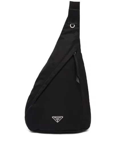 Prada Asymmetric Sling Backpack In 黑色