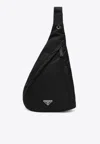 Prada Asymmetric Sling Backpack In Black
