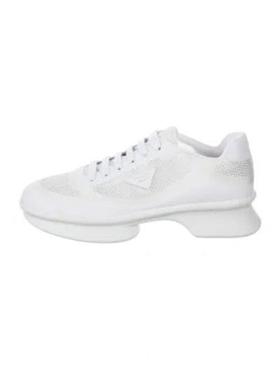 Pre-owned Prada Athletic Sneakers In White