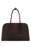 Prada Aubergine Leather Medium Shopping Bag