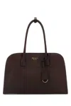 Prada Aubergine Leather Medium Shopping Bag