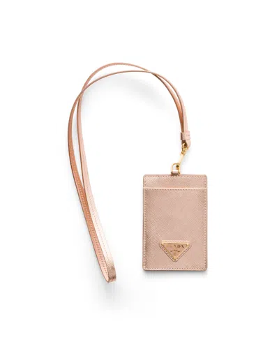 Prada Ausweisetui Aus Saffiano Leder In Pink