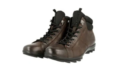 Pre-owned Prada Auth Luxury  Half-boot Shoes 4t1846 Caffe Leather In Brown