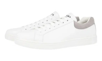 Pre-owned Prada Auth Luxury  Sneakers Shoes 4e3484 White Leather