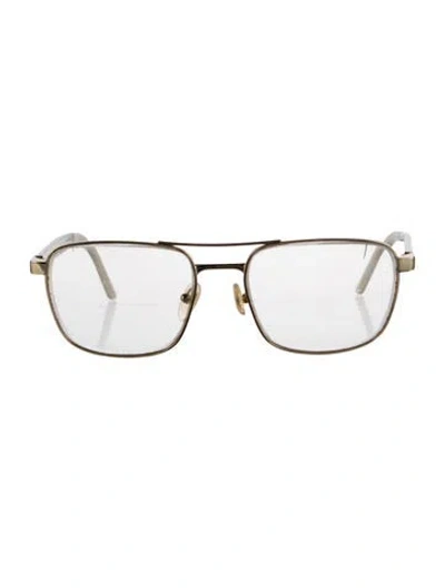 Pre-owned Prada Aviator Eyeglasses In Gold
