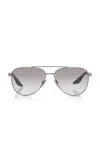 Prada Aviator-frame Metal Sunglasses In Gray