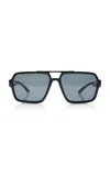 Prada Aviator-frame Nylon Sunglasses In Black