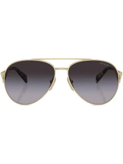 Prada Aviator-frame Sunglasses In Gold