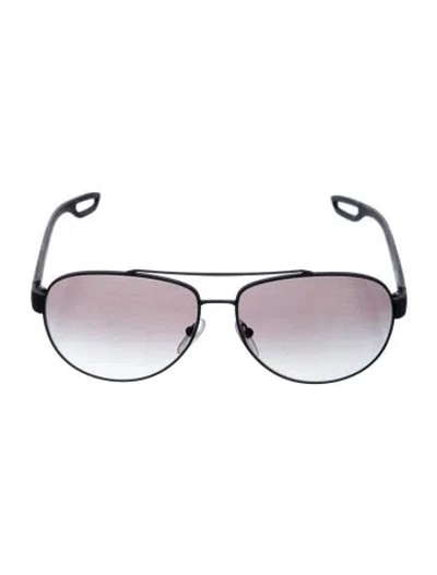 Pre-owned Prada Aviator Gradient Sunglasses In Black