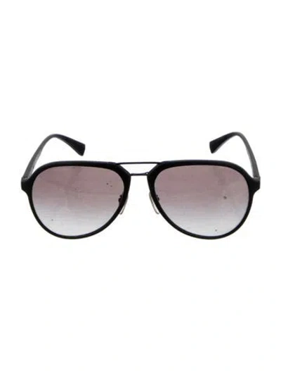 Pre-owned Prada Aviator Gradient Sunglasses In Black