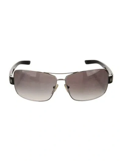 Pre-owned Prada Aviator Gradient Sunglasses In Black