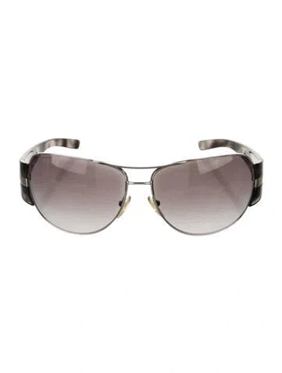 Pre-owned Prada Aviator Gradient Sunglasses In Black