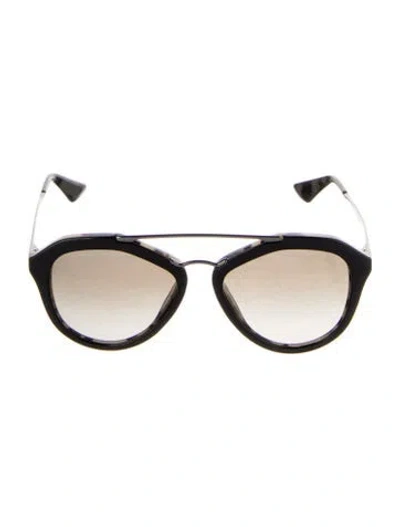 Pre-owned Prada Aviator Gradient Sunglasses In Black