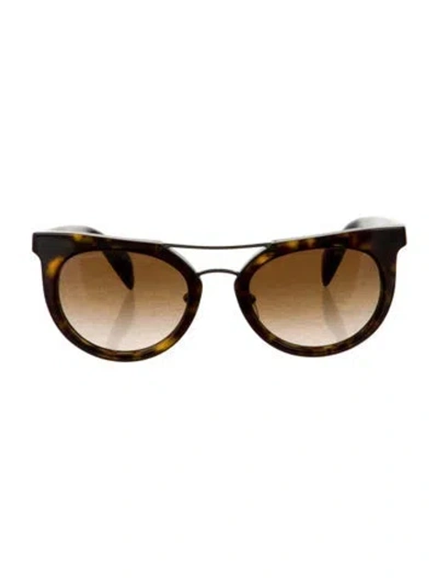 Pre-owned Prada Aviator Gradient Sunglasses In Brown