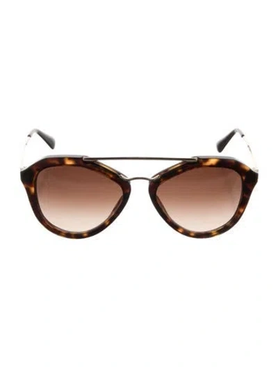 Pre-owned Prada Aviator Gradient Sunglasses In Brown