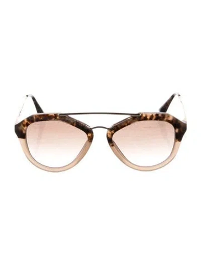 Pre-owned Prada Aviator Gradient Sunglasses In Brown