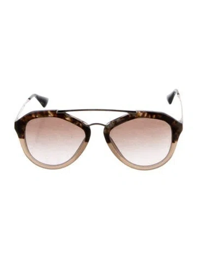 Pre-owned Prada Aviator Gradient Sunglasses In Brown