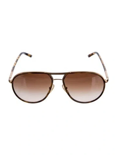 Pre-owned Prada Aviator Gradient Sunglasses In Brown