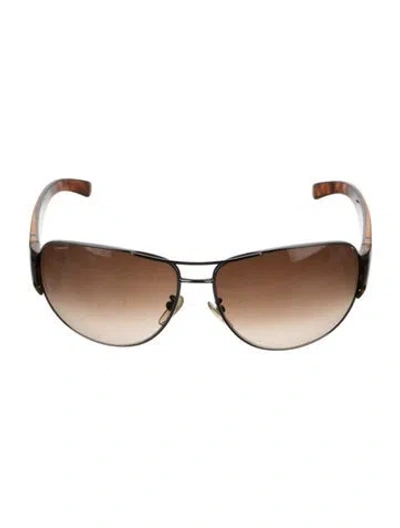 Pre-owned Prada Aviator Gradient Sunglasses In Brown