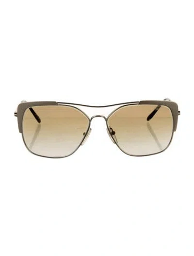 Pre-owned Prada Aviator Gradient Sunglasses In Gold