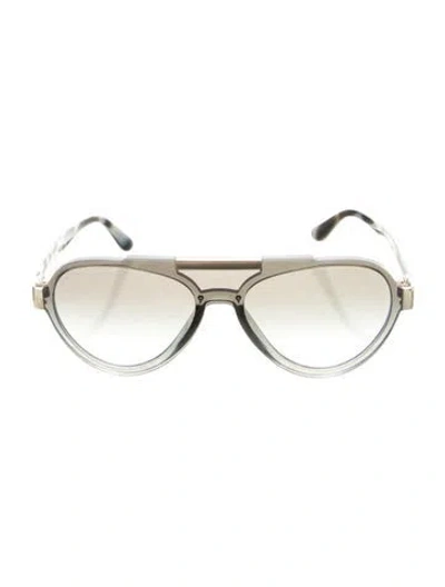 Pre-owned Prada Aviator Gradient Sunglasses In Gray