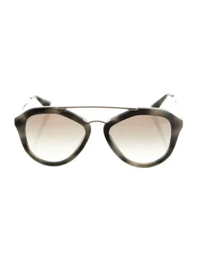 Pre-owned Prada Aviator Gradient Sunglasses In Gray