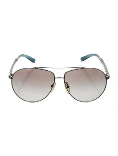 Pre-owned Prada Aviator Gradient Sunglasses In Silver
