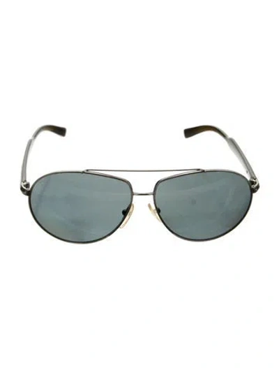 Pre-owned Prada Aviator Mirrored Sunglasses In Black