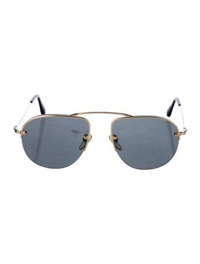 Pre-owned Prada Aviator Mirrored Sunglasses In Black
