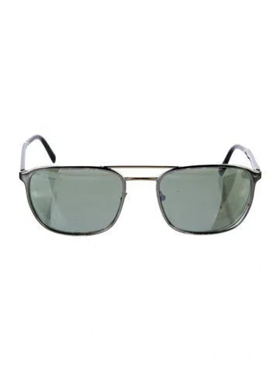 Pre-owned Prada Aviator Mirrored Sunglasses In Black