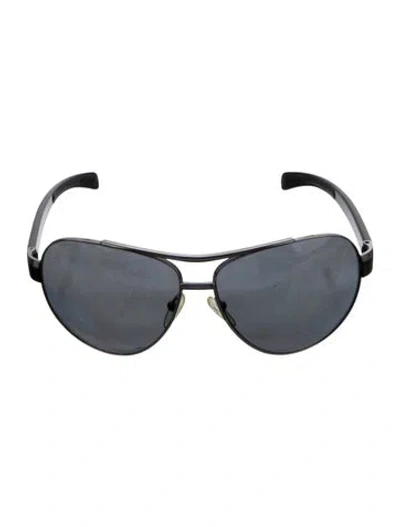 Pre-owned Prada Aviator Mirrored Sunglasses In Black