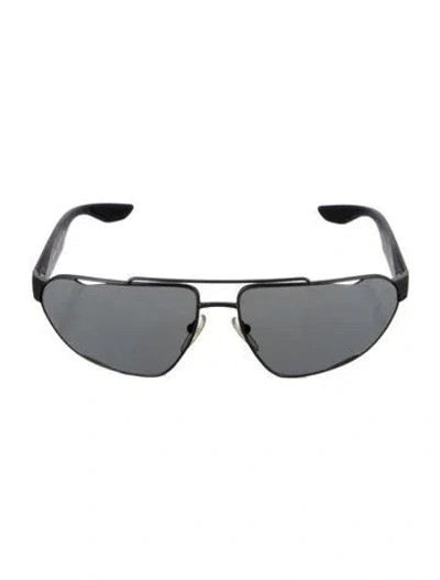 Pre-owned Prada Aviator Mirrored Sunglasses In Black