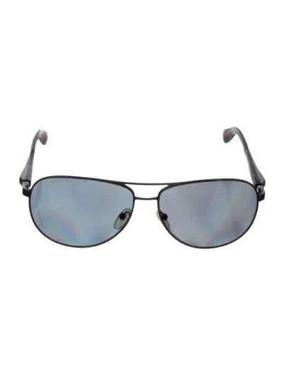 Pre-owned Prada Aviator Mirrored Sunglasses In Black