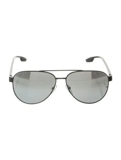 Pre-owned Prada Aviator Mirrored Sunglasses In Black