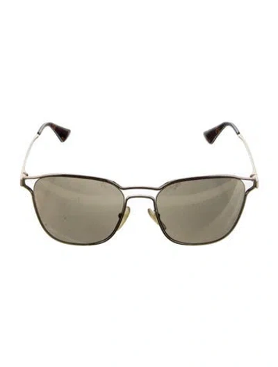 Pre-owned Prada Aviator Mirrored Sunglasses In Gold