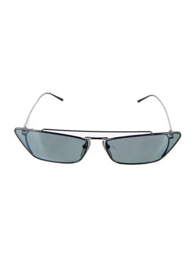Pre-owned Prada Aviator Mirrored Sunglasses In Metallic/silver