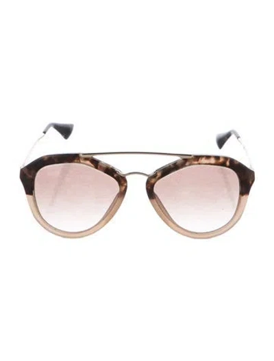 Pre-owned Prada Aviator Mirrored Sunglasses In Neutral