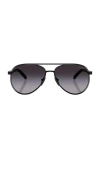 Prada Pr B57s Aviator Steel Sunglasses In 黑色