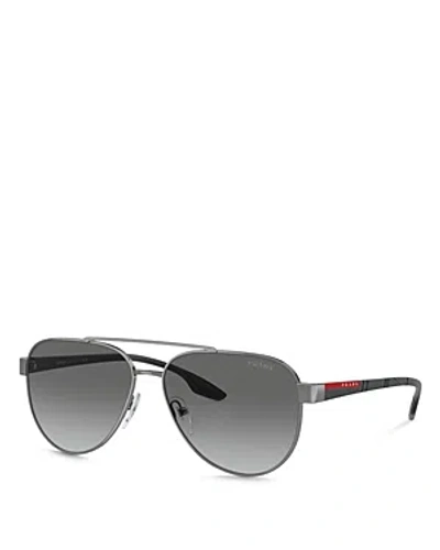 Prada Aviator Sunglasses, 58mm In Dark Gunmetal