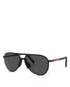 Prada Aviator Sunglasses, 59mm In Black/gray Solid