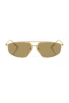 Prada Aviator Sunglasses In Gold