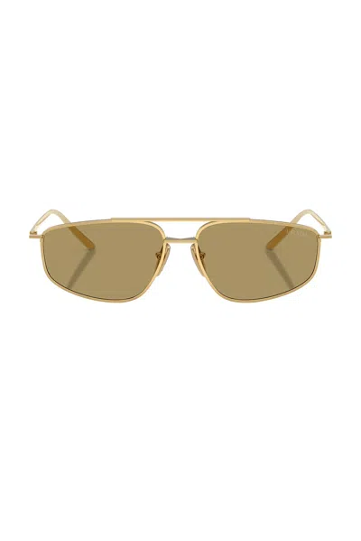 Prada Aviator Sunglasses In Gold