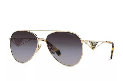Pre-owned Prada Aviator Sunglasses Gold/gray Gradient (spr73z Zvn-5d1)