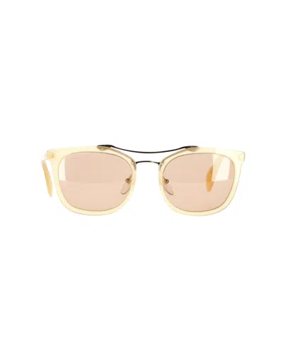 Prada Aviator Sunglasses In Beige Acetate In Gold