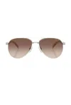 Prada Pr B57s Aviator Steel Sunglasses In Silver